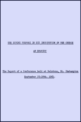 The Devon Conference Papers, Belstone, September 1961 - ebook